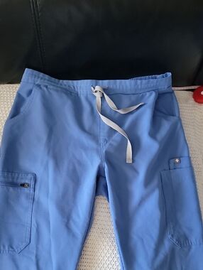 Figs Ceil Blue Women's High Waisted Yola Skinny Scrub Pants Small Tall Size